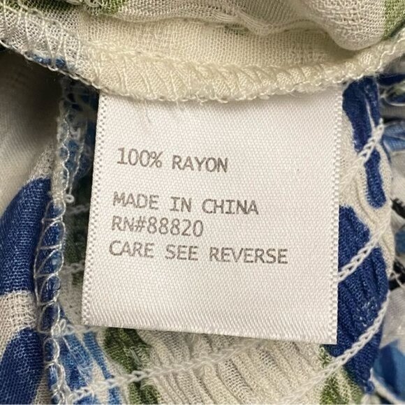 NEW Rachel Zoe Blue Floral Print Ruffle Off Shoulder Blouse Size Medium - Picture 5 of 6